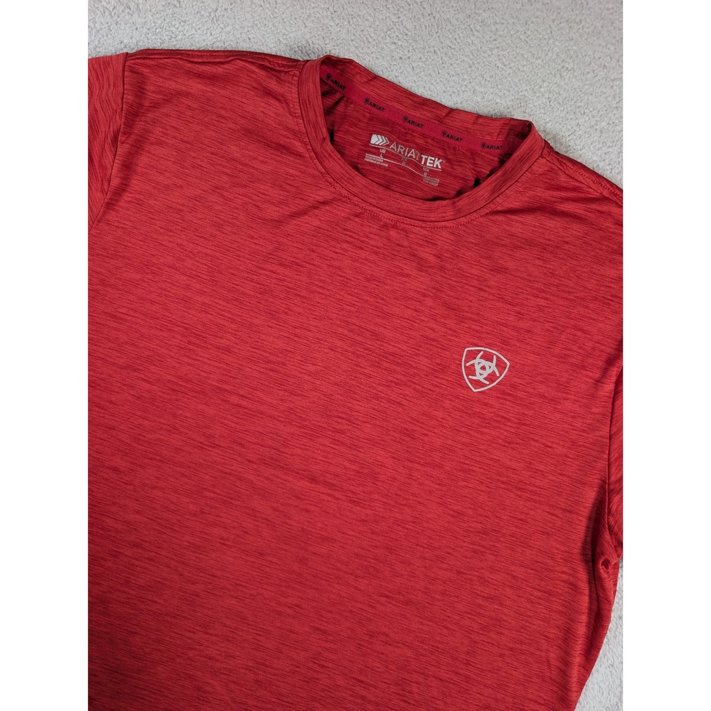 Ariat Mens Charger Vertical Flag SS Tee Red Heather Large AriatTEK 10033332
